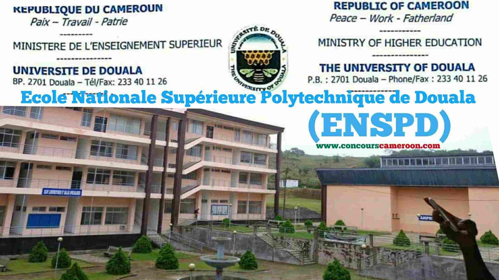Concours d’entrée en 3ème année du cycle des ingénieurs de conception à ENSPD de l’Université de Douala 2020-2021